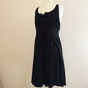 Adjustable Black Sleeveless Lace Up Dress